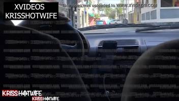 Kriss Hotwife Teasing Uber's Driver and Video Calling Shows With Uber's Horn Catching Her Boobs